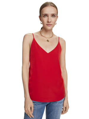 Cotton-blend V-neck Spaghetti Strap Tank Top