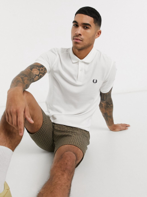 Fred Perry Plain Polo Shirt In White Exclusive At Asos