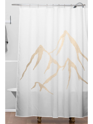 Nature Magic Adventure Mountains Christmas Shower Curtain Black/brown - Deny Designs