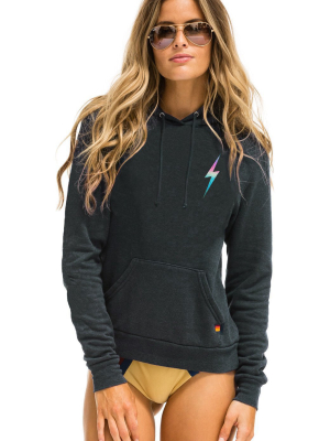 Bolt Pullover Hoodie - Charcoal // Rainbow Pink