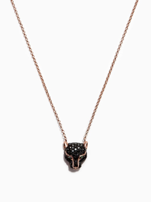 Effy Signature 14k Rose Gold Black Diamond & Emerald Necklace, 0.61 Tcw