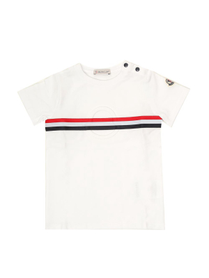 Moncler Enfant Logo Stripe Detail T-shirt