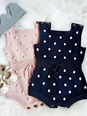 Dot Knit Baby Romper