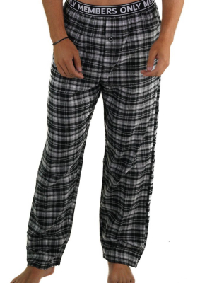 Men's Flannel Sleep Pants Logo Elastic - Grey