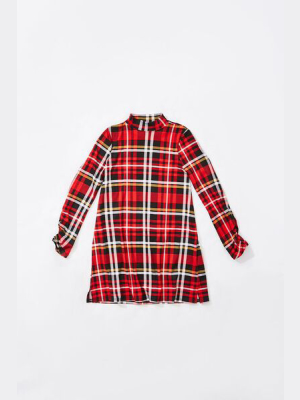 Girls Plaid Long Sleeve Dress (kids)