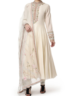 Anarkali With Embroidered Neck