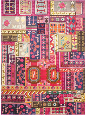 Monaco Patchwork Pink/multi Area Rug