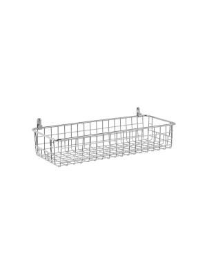 Mdesign Metal Wall Mount Hanging Basket Shelf For Home Storage