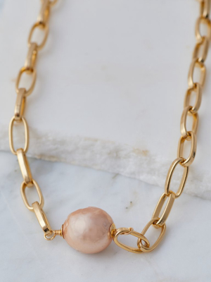 Poppy, Blush Baroque Necklace