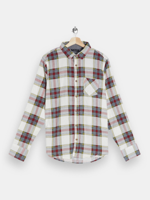 Brave Soul Ecru Check Slim Shirt