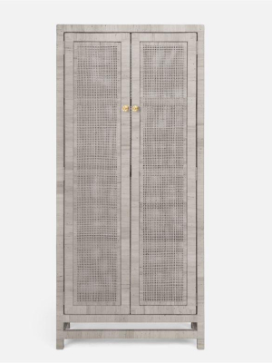 Isla Cabinet French Gray Peeled Rattan