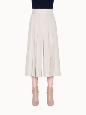 Culotte In Wool Twill With Front Pleats