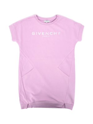 Givenchy Kids Metallic Logo Printed T-shirt Dress