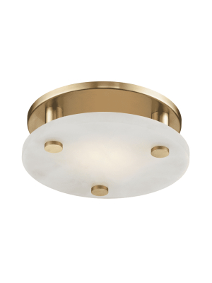 Croton Small Led Flush Mount Aged Brass