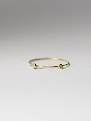 Diamond + Yellow Sapphire Dot Ring