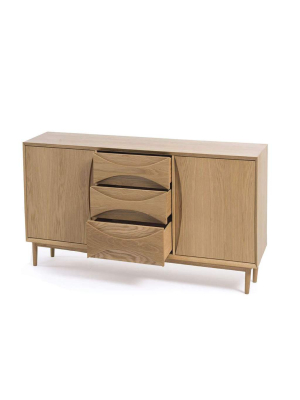 Mid Century Halvmane Sideboard - Oak