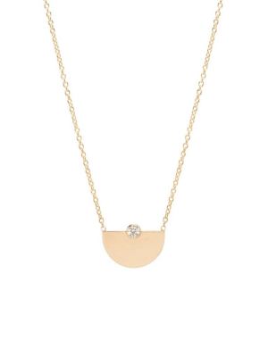 14k Bezel Diamond Small Horizon Necklace