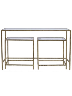 Mr. Brown Scarlatti Console Table W/ Nesting Tables