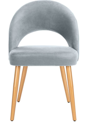 Gia Retro Dining Chair Slate Blue/gold (set Of 2)