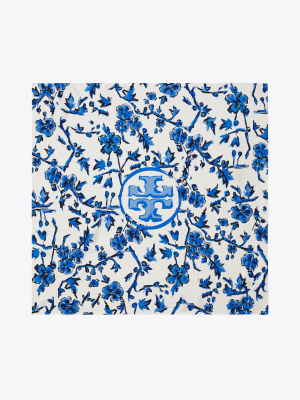 Blue Branches Silk Neckerchief