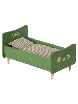 Maileg Dusty Green Teddy Dad Bed