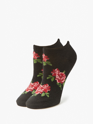 Rose Print Ankle Socks