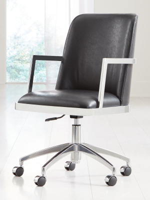 Maude Black Faux Leather Desk Chair