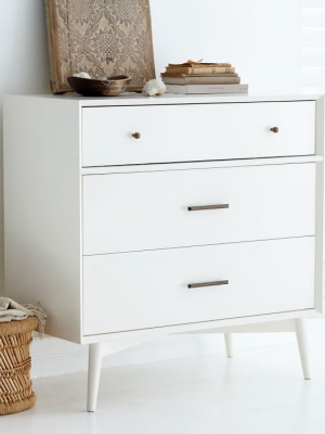 Mid-century 3-drawer Dresser - White
