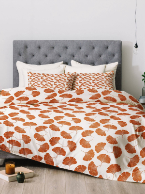 Little Arrow Design Co Ginkgo Leaves Comforter Set - Deny Designs