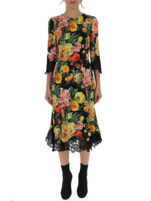 Dolce & Gabbana Floral Printed Midi Dress