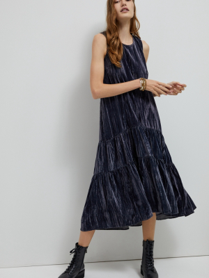 Addison Tiered Velvet Midi Dress