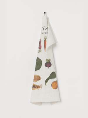 Linen-blend Tea Towel