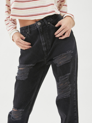 Bdg High-waisted Mom Jean – Destroyed Black Denim