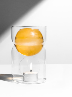 Oil Burner + Tea Light Candle - Amber | Clear