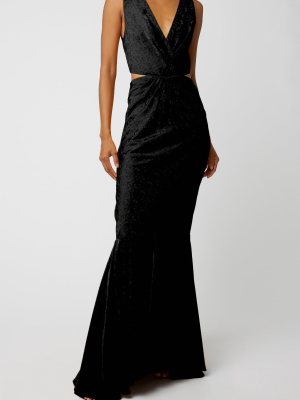 Exclusive Cutout Silk-jacquard Gown