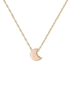 Solid Gold You Are The Moon Necklace