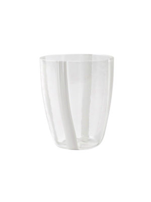 Vietri Stripe Short Tumbler - White