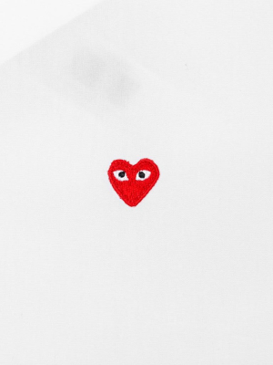 Comme Des Garcons Play Small Emblem Button Down - White