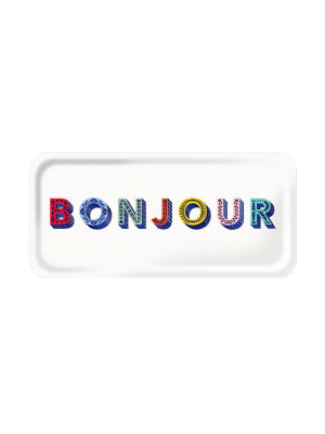 Word Rectangular Tray - Bonjour - By Jamida