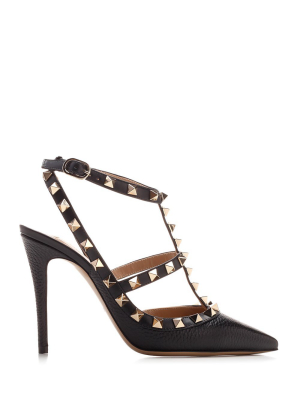 Valentino Garavani Rockstud Ankle Strapped Pumps