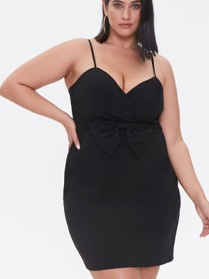 Plus Size Bow Mini Dress