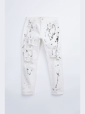 Splattered Skinny Jeans