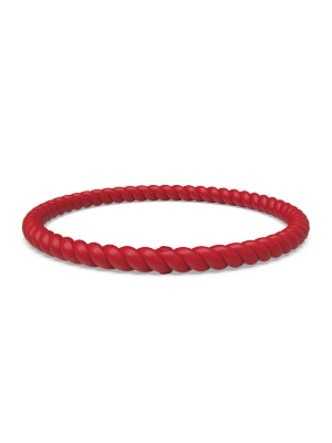 Braided Stackable Silicone Bracelet - Red