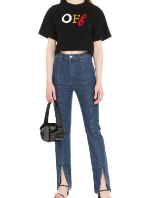 Off-white Logo Printed Cropped T-shirt