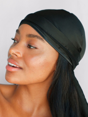 Satin Sleep Cap - Black