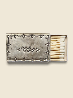 Small Stamped Matchbox Cover - Silver