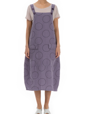 Bubble Violet Linen Overall Dress