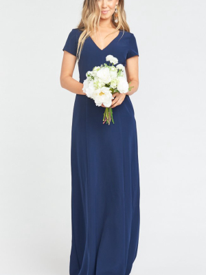 Geneva Gown ~ Rich Navy Stretch Crepe