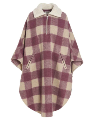 Isabel Marant Étoile Checked Print Collar Poncho