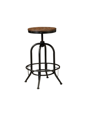 Set Of 2 Pinnadel Swivel 30" Barstool Metal/light Brown - Signature Design By Ashley